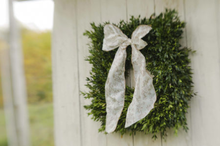 Square fresh boxwood wreath