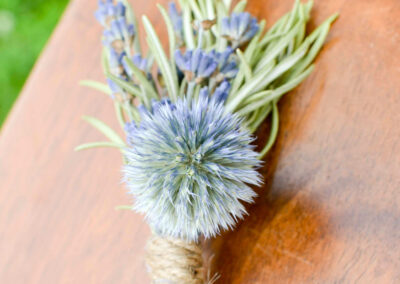 Arrangement using dried echinops