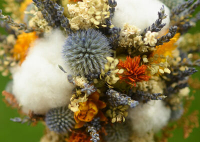 Arrangement using dried echinops
