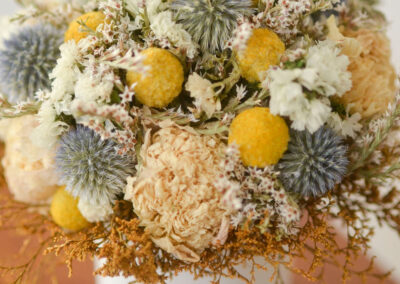 Arrangement using dried echinops