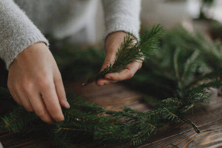 Fir tips in a wreath