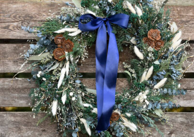Winter blues wreath for housewarming, Mother's day, or other home decor