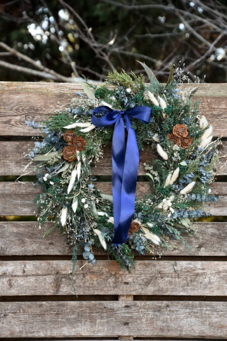 Winter blues wreath for housewarming, Mother's day, or other home decor