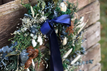 Winter blues wreath for housewarming, Mother's day, or other home decor